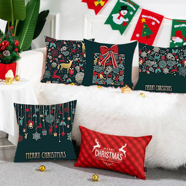 God Jul Dekorationer Låt Det Snöa Önskar Vinter Kuddfodral Set