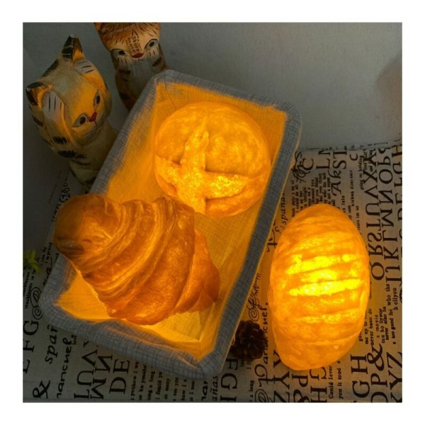 Croissant-Brotlampe, Croissant-Kreuztasche, Umgebungslicht, Backornamente, kreativa Geschenke, LED-Nachtlicht