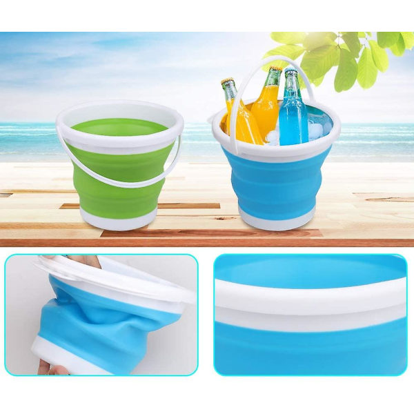 Hopfällbar strandhink set 6,5 tum stor sand bärbar hink set