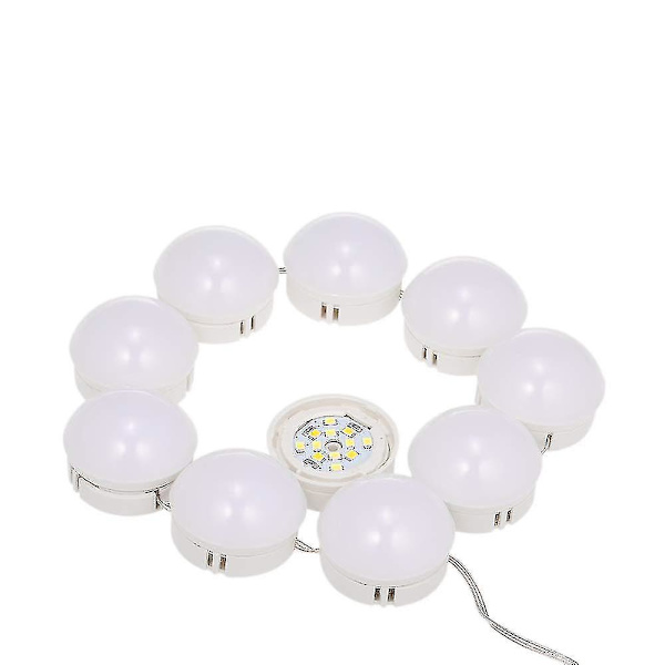 Anself Sminkljus 10 LED-kosmetikaspegelbelysningsset med dimbara glödlampor Belysningsremsor för sminkbord i omklädningsrum USB-A