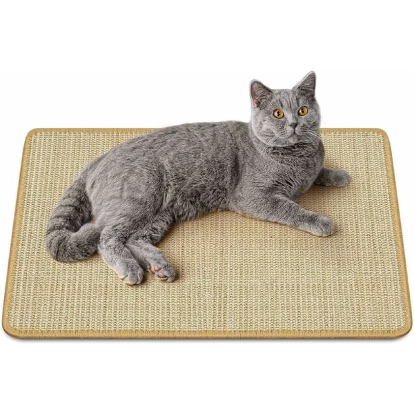 Kissan raapimismatto, luonnollinen sisal kudottu köysi kissan raapimismatto liukastumista estävä käytännöllinen kynsienhoitolelu kissan matto suojaa mattoja ja sohvia 4060cm ruskea