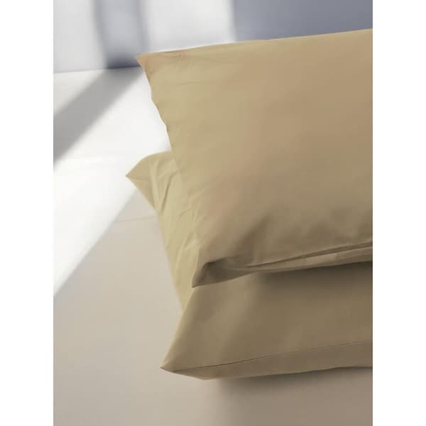 Örngott i 100 % bomull 65x65cm 2-pack 100 % ren bomull rektangulärt örngott med spänne - Beige