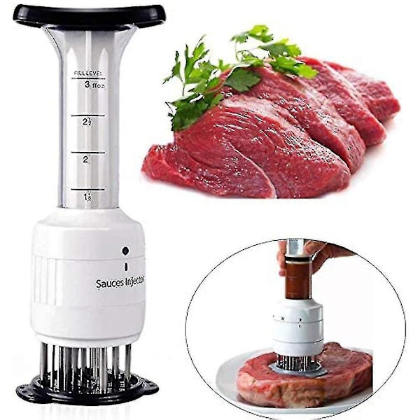 Köttmörare Stek Nål Injektor Typ Rostfritt stål Grillmatlagning Kryddor Sås Injektorer Köksredskap