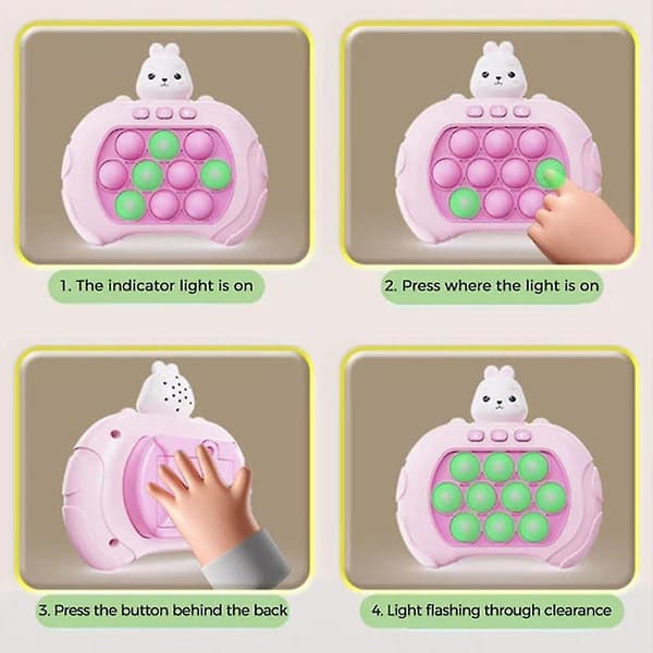 Fickspel för barn, barns Breakout Speed Push-spelmaskin Decompression Toy, Pop Fidget Push-spel Toy（Björn）