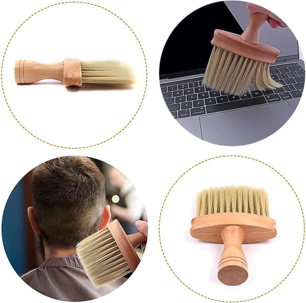 Imitation borsthår frisör lugg rengöringsborste 2-pack
