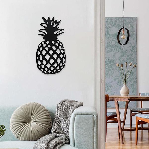 Metallisk ananas skylt smidesjärn dekor prydnad hantverk för inomhus utomhus trädgård gård dekor