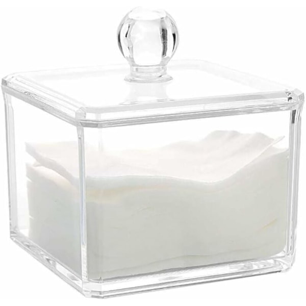 Acrylic cotton test holder box storage box cosmetic make-up storage box for all your cosmetics 9.2 9.2 7.2 cm transparent 1 piece