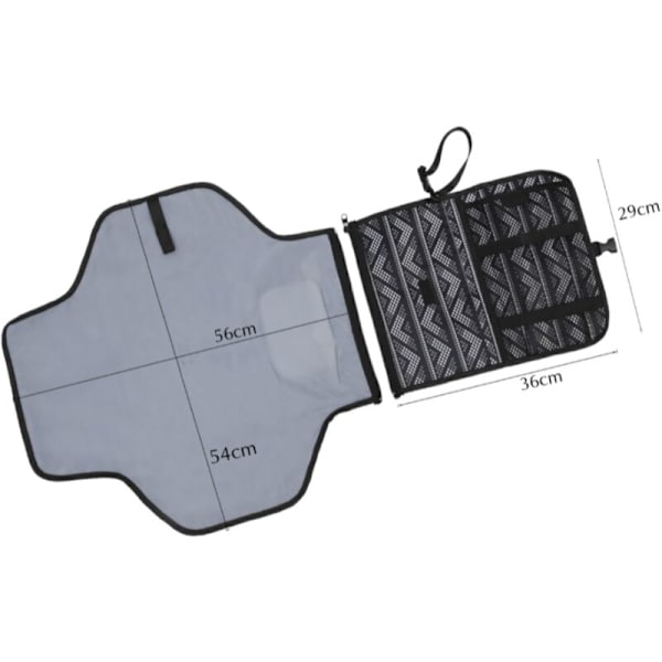 Hopfällbar reseblöjmatta Baby skötbord Bärbar blöjresekit med fickor Perfekt för resor, promenader.