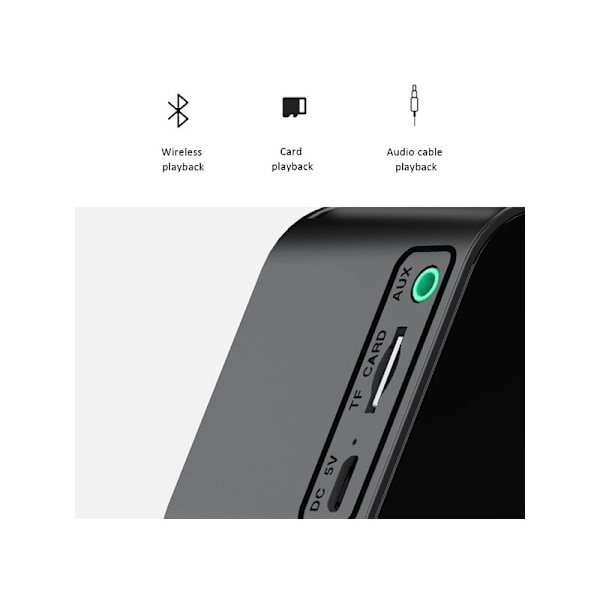 Uusi langaton bluetooth 5.0 -kaiutin peilipuhelimen pidiketoiminnolla LED-herätyskello langaton bluetooth-kaiutin FM:llä 1 kpl (valkoinen??)