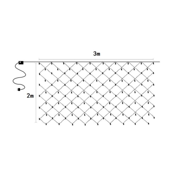 Net String Lights, 200 LED Net Lights 3M X 2M 8 Energilägen Vattentät, Dimbar för julbröllopsfest i sovrummet Hemmaträdgård, Varmvit