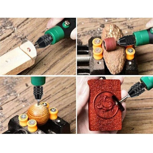 Vinkelskäfteborrbitadapter Mini-borrchuck Snabbkopplingsslagnyckeladapter Mikroelektrisk motorchuck 1 st svart 0,3-6,5 mm (platt skaft)