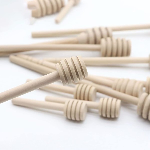 Mini trä honungssked 8cm honungsstick sylt klassisk lyftare 20-pack