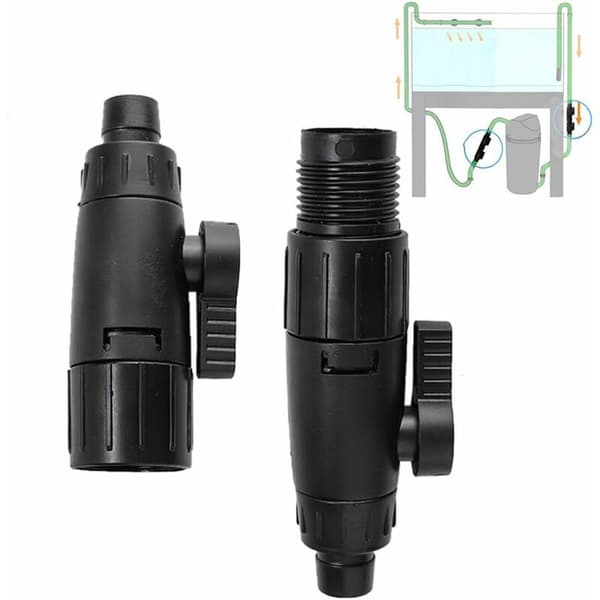 Akvarieslangventil, snabbkoppling för akvarieslang (12 mm till 16 mm)