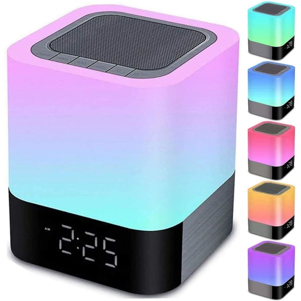 Gallstep Nattljus Bluetooth-högtalare, väckarklocka Bluetooth-högtalare Touch Sensor Sänglampa Dimbar Flerfärgad Växlande Sänglampa,