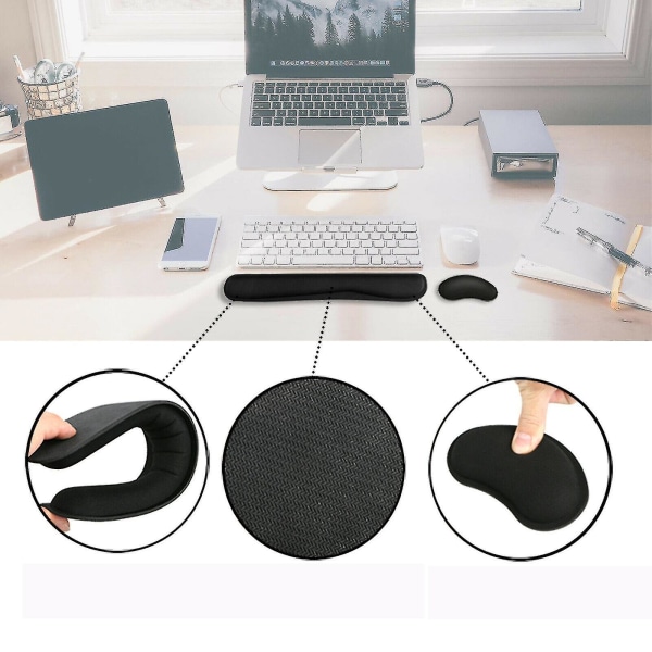 Memory Foam Tangentbord Handledsstödsdyna Mus Handledsstöd