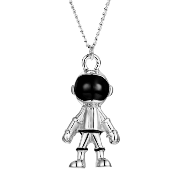 Hip-hop Metall Astronaut Halsband Robot Astronaut Höst Och Vinter Tröja Kedja Personlighet Par Män Och Kvinnor HalsbandSilver