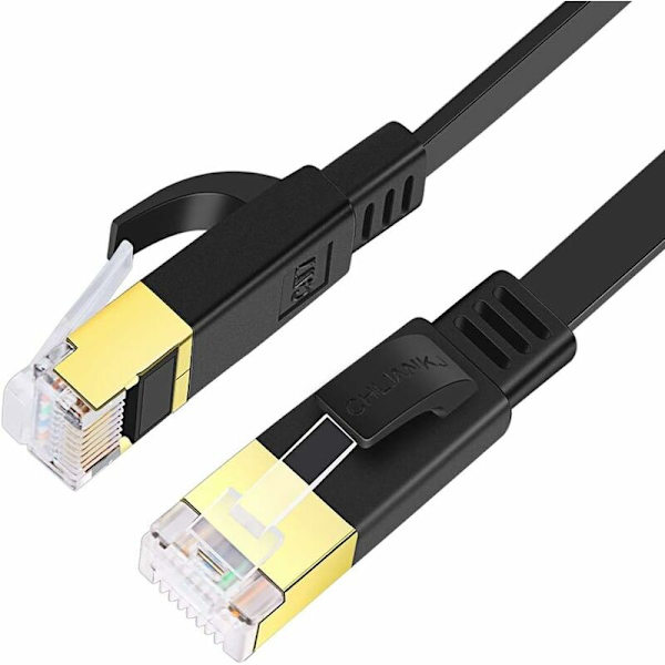 Cat 7 platt Ethernet-kabel, platt RJ45-nätverks LAN-kabel 10 Gbps 500MHz Kompatibel med router, switch, TV-box, PC, PS4 (10m)