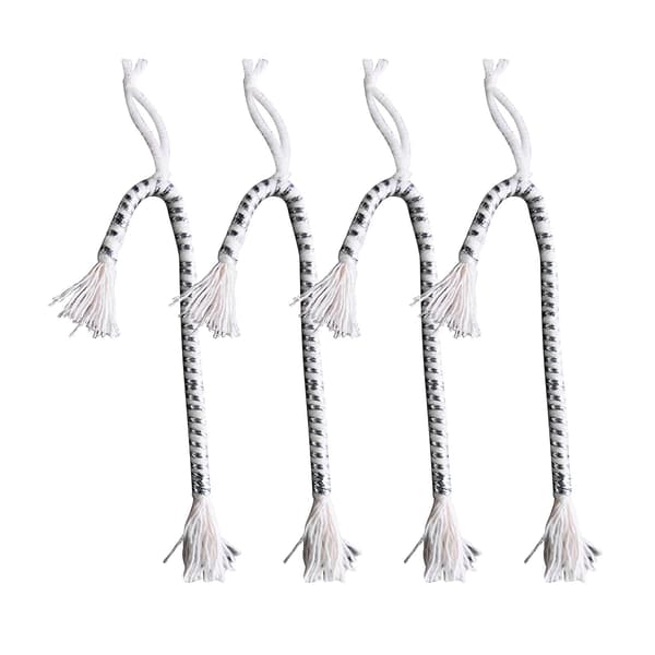 (1 påse med 5) Christmas Candy Cane Pendant Silver