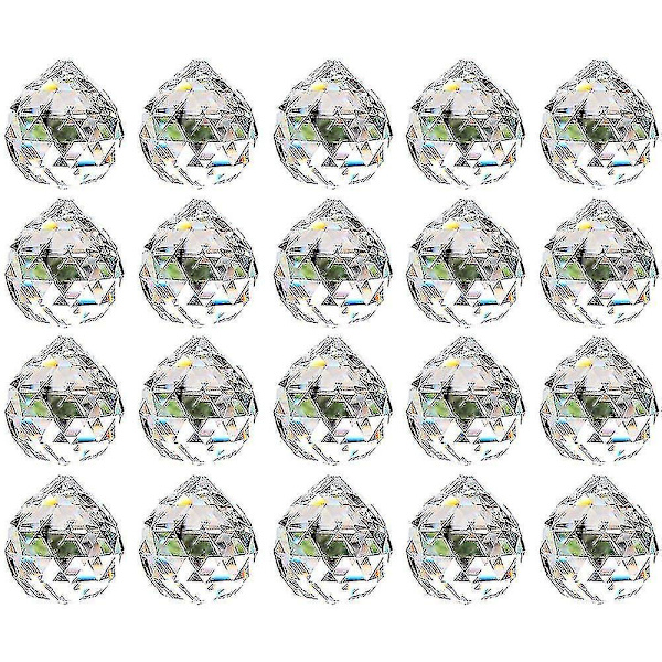 20 mm klar kristallkula prisma - 20 stycken hängande solfångare för tak