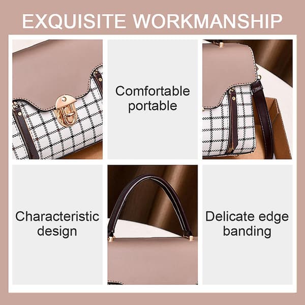 Crossbody-väskor för kvinnor, handväskor, klassisk tote-väska med justerbar rem, axelväskor, khaki