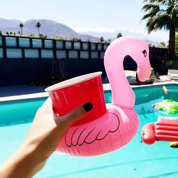 10 st Flamingo Flytande Uppblåsbara Dryckeshållare för Pool