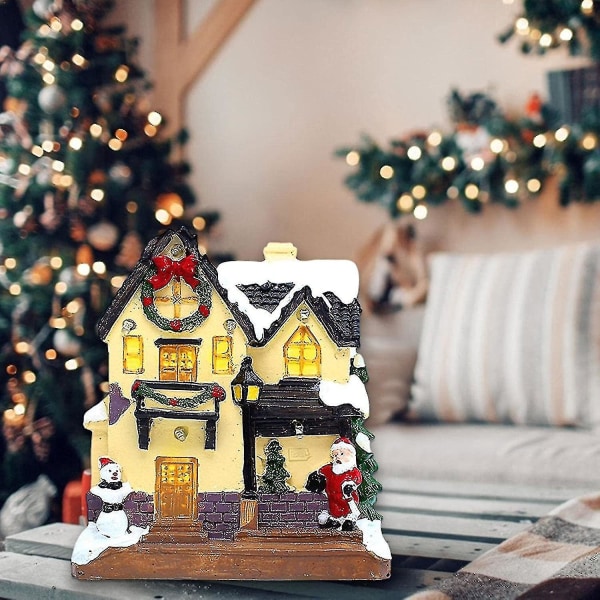 Anime Light Up Christmas Village, Led Miniature Christmas Village House, Christmas Village House Juldekorationer