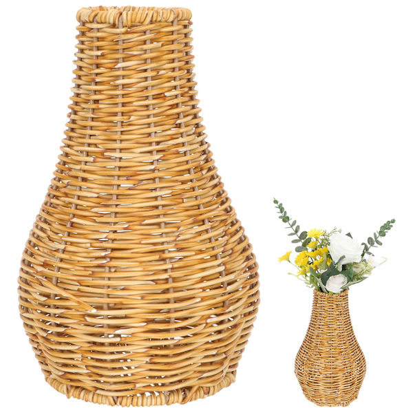 Minimalistisk Heminredning Hög Vävd Rattan Vas Torkad Blomma Vas Vävd Blomma Vas Skrivbordsblomma Vas Amarant Vas