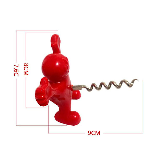 3 st Funny Happy Red Man Vinpropp Nyhet Öl Korkskruv & Flasköppnare