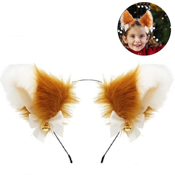 1st Cat Ears Pannband Cosplay Girls Dam Söt Party Pannband Khaki