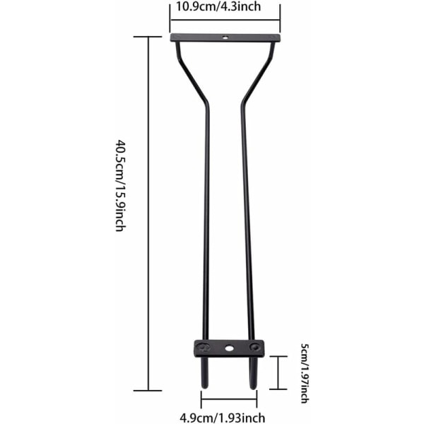 Vinglas holder, under skabet (sort)
