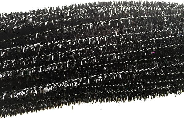 100 kpl 12 tuuman Glitter Tinsel Creative Arts Chenille Stems Pipe Cleaners (musta)