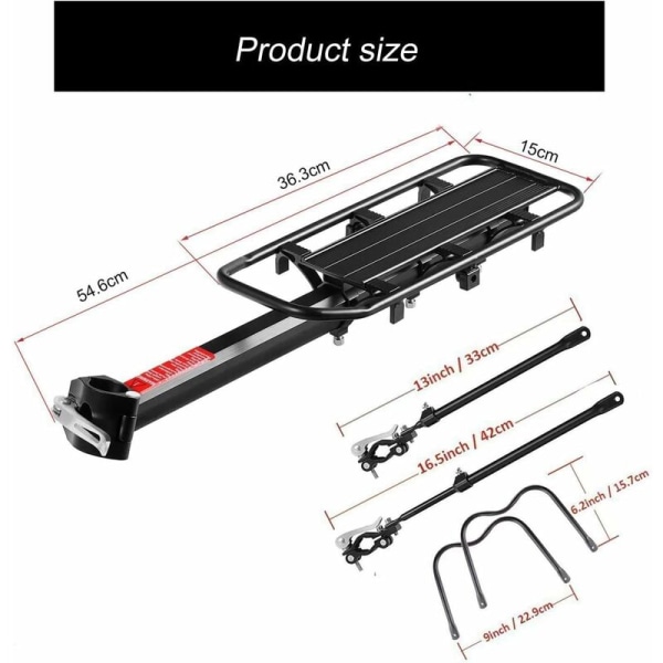 Cykelbagagehållare, universell hållare, bagagehållare, cykel, cykeltillbehör, utrustning, cykelhållare med reflektor för lång cykling