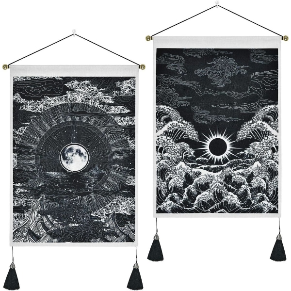 2-Pack Tapestry Moon and Stars Tapestries (13.8 x 19.7 inches)