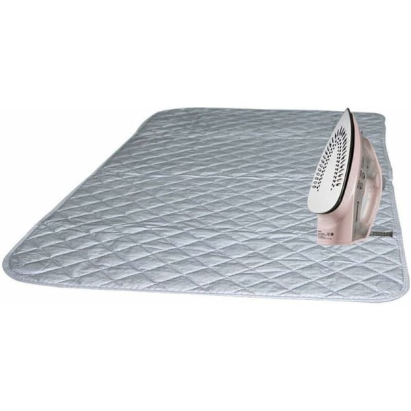 Isolerande strykbordsduk Cover Bomull strykmatta på bärbart bord för tvättmaskin och torktumlare Resa hem Silver 48 85 cm（1 st）