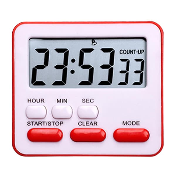 Multifunktionell elektronisk timer Kökstimer Lärhanteringstimer för hem（Röd）