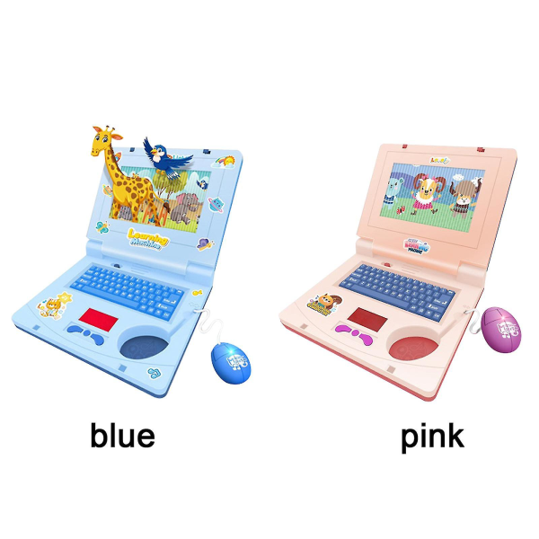 Ljudeffekter låtsas bärbar dator för toddler Tidiga pedagogiska inlärningsleksaker-26-1（rosa）