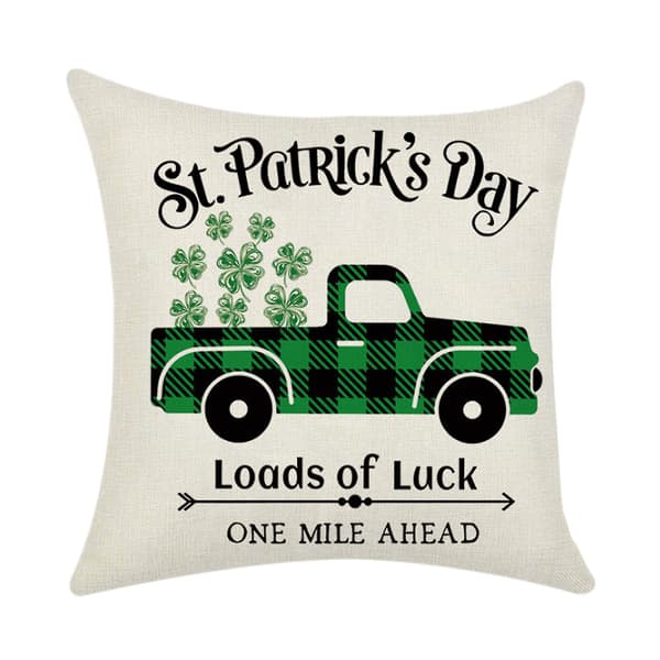St. Patrick's Day Kuddeöverdrag i Bomullslinne, Dekorativ Kudde för Soffa, Heminredning