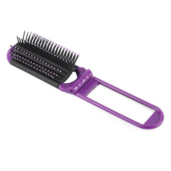 4st Bärbar Hårborste Vikbar - Reseborste för kvinnor Mini set med spegel - kompakta hårborstar för kvinnor resehårborste för män P