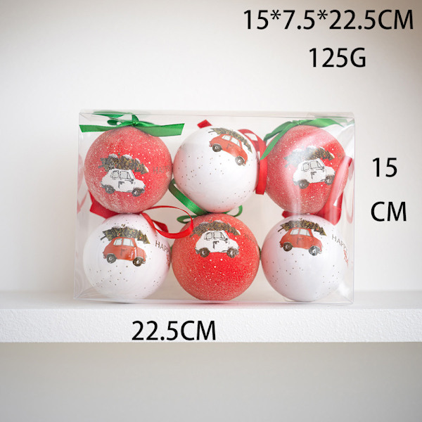 Julgranspynt Vita Flerfärgade Papperspolyfoamstrumpor 7,5 x 7,5 x 7,5 cm (6 stycken)