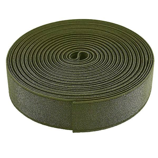 Elastisk 1-tums bred tung stretch stickning sy elastisk spole hög elasticitet stickning elastiskt band 6,6 yards, armégrön