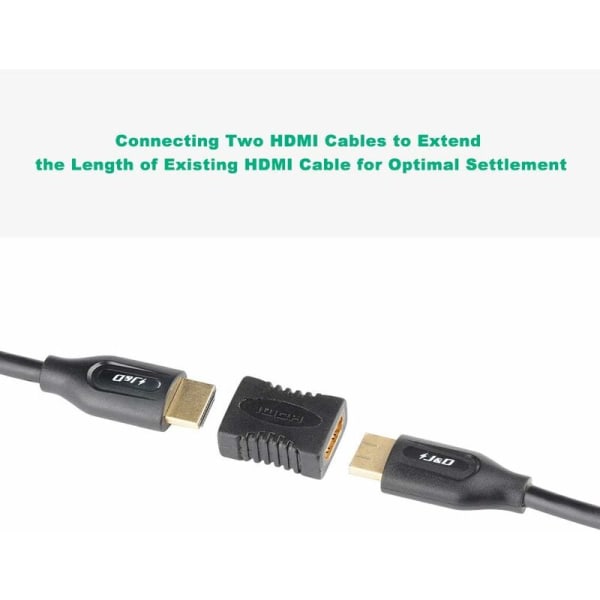 HDMI-kopplingsadapter, 2-pack guldpläterad hona till 4K HDMI hona HDMI-förlängningskoppling, 3D 4K Arc Ethernet-stöd