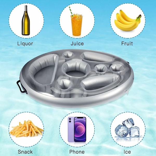 Uppblåsbar dryckeshållare T-Audace simbassäng flytande bricka PVC flytande ölhållare uppblåsbar bricka flytande bar spa för strandvatten poolpartyleksaker