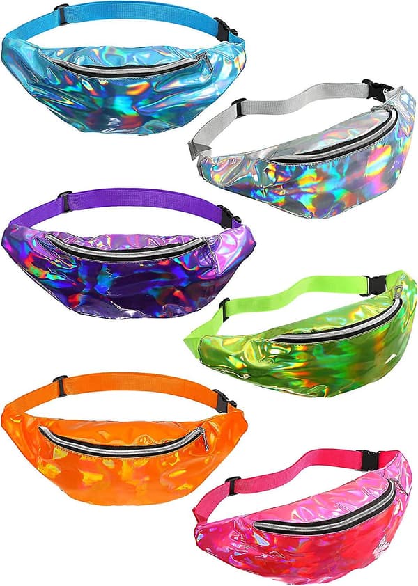 6-pack holografisk midjeväska neon möhippa orgie midjeväska set