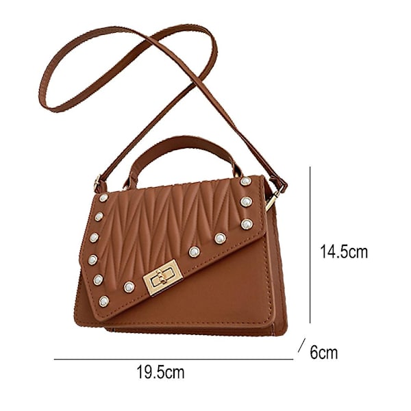 Crossbody-väska - axelväska, liten fyrkantig handväska med modekedja, handväska för kvällskopplingar