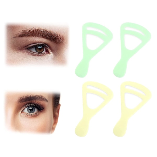 Ögonbrynsmall, ögonbrynsform, 4 stycken gulgröna, 3d-mall ögonbrynskort