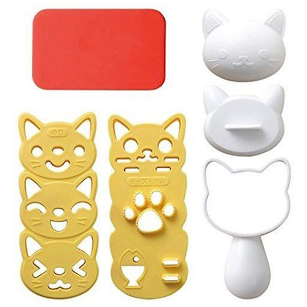 Risbollform Set Katt Söta Risbollform Sushiform Mönster Sushi Kök Risform Sandwich Diy Köksverktyg