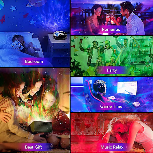 Vinterkampagne, stjerneprojektor, LED Galaxy Projector Night Light