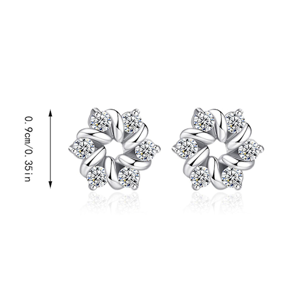 Mode Zirkon Örhängen Kvinnor Blomma Form Stud Örhängen Mode Örhängen