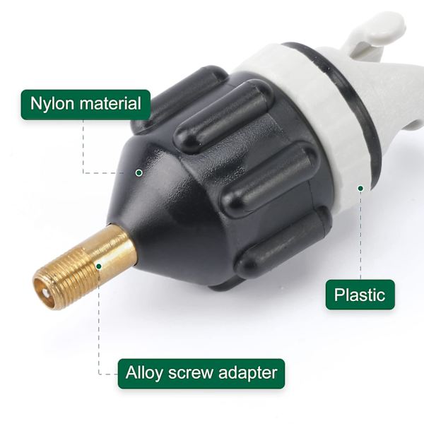 2 SUP Pump Valve Adapter Med Munstycke, Luftventilomvandlare För Uppblåsbar Båt, Stand Up Paddle Board Kajak