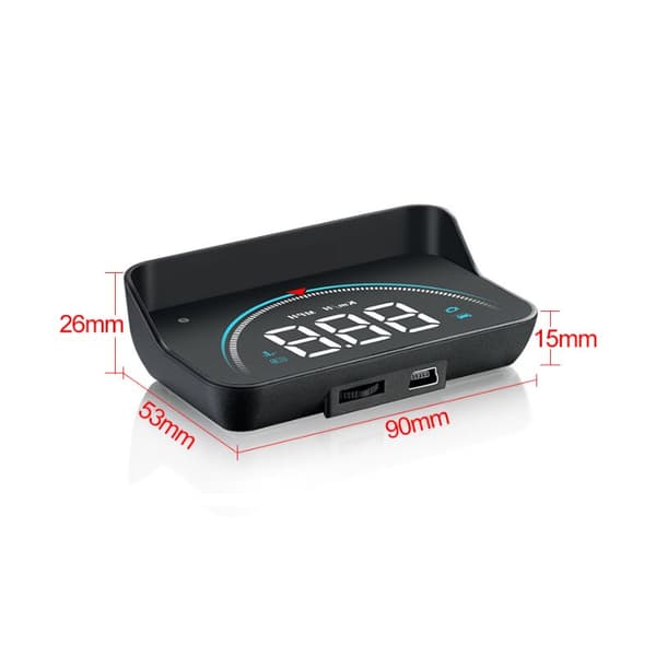 M8 HUD Bil Head Up Display, ODB Måler Bil Display 3,5 Tommer Head Up Display OBD2 HUD Projektor Digital Bil Display til Bærbar Multifunktionsbil (sort)